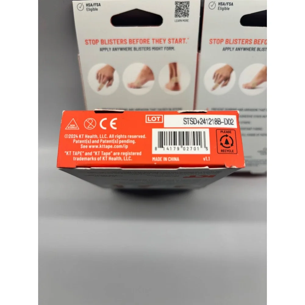 KT Health Blister Prevention Beige 3-Pack 90 Strips Total 1.75x3.5in